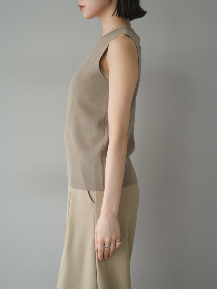 [予約]レーヨンニットタンクトップ/ベージュ