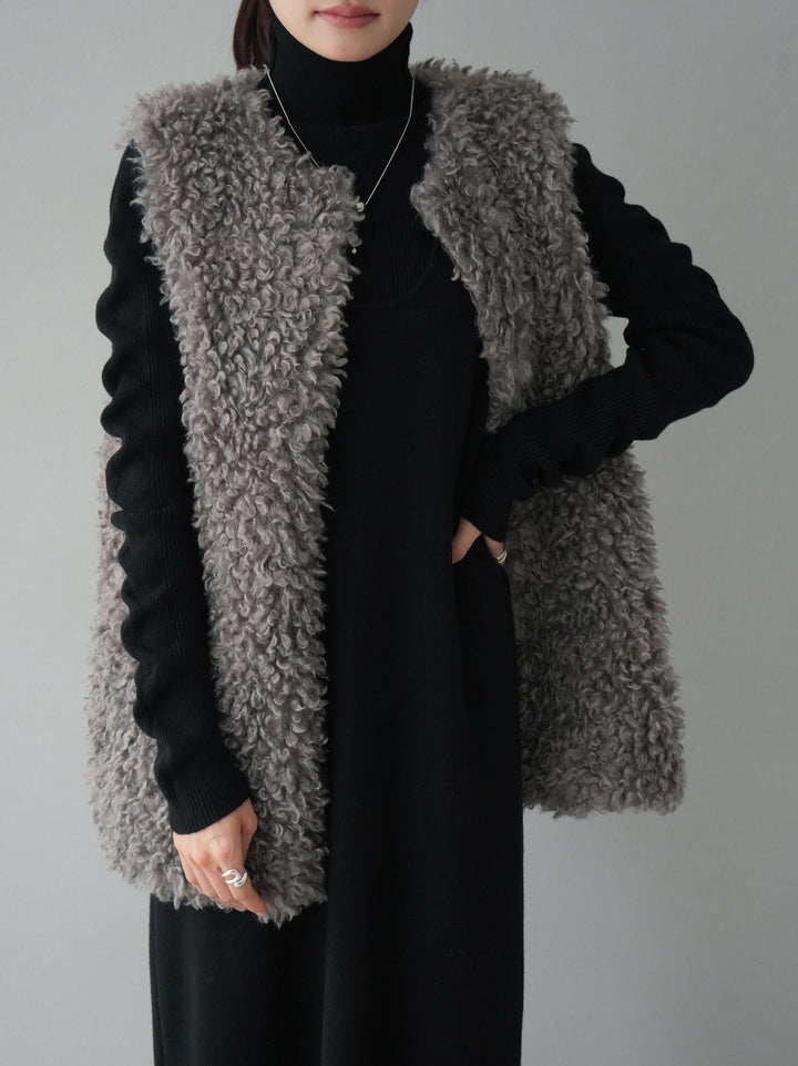 [SET] 設計袖高領針織＆無袖套裝 + 設計袖高領針織＆無袖套裝 (2set)