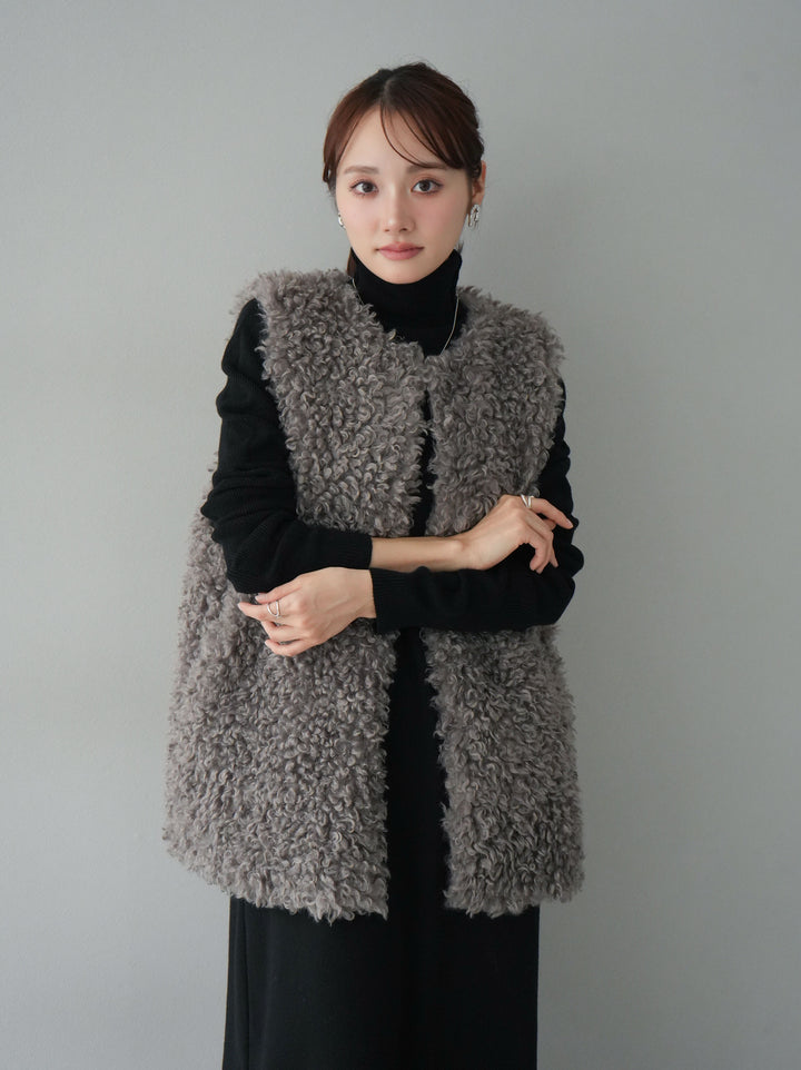 [SET] 設計袖高領針織＆無袖套裝 + 設計袖高領針織＆無袖套裝 (2set)