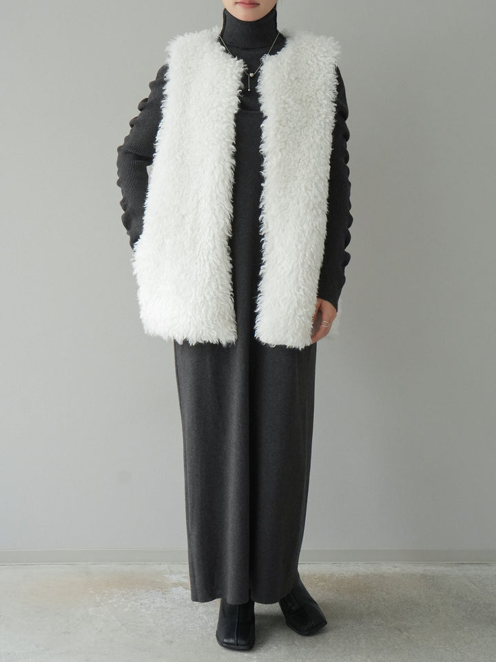 [SET] 設計袖高領針織＆無袖套裝 + 設計袖高領針織＆無袖套裝 (2set)