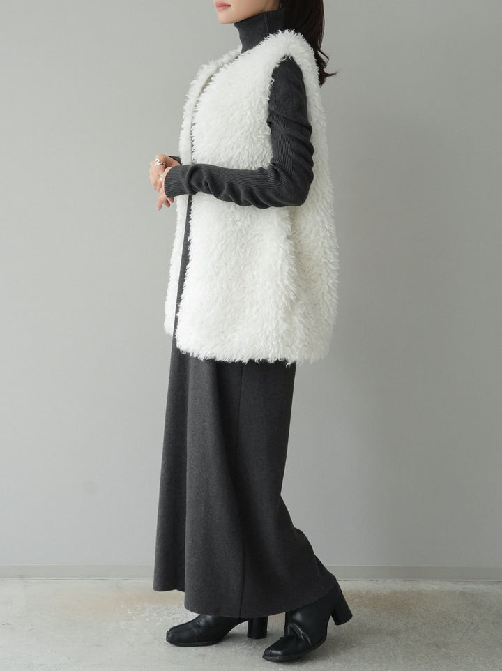 [SET] 設計袖高領針織＆無袖套裝 + 設計袖高領針織＆無袖套裝 (2set)