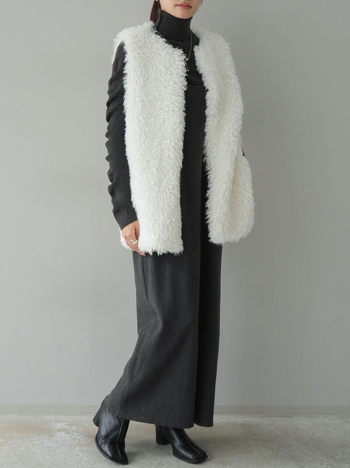 [SET] 設計袖高領針織＆無袖套裝 + 設計袖高領針織＆無袖套裝 (2set)