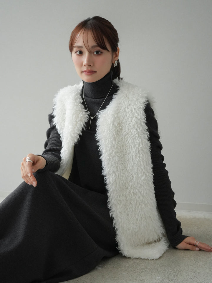 [SET] 設計袖高領針織＆無袖套裝 + 設計袖高領針織＆無袖套裝 (2set)