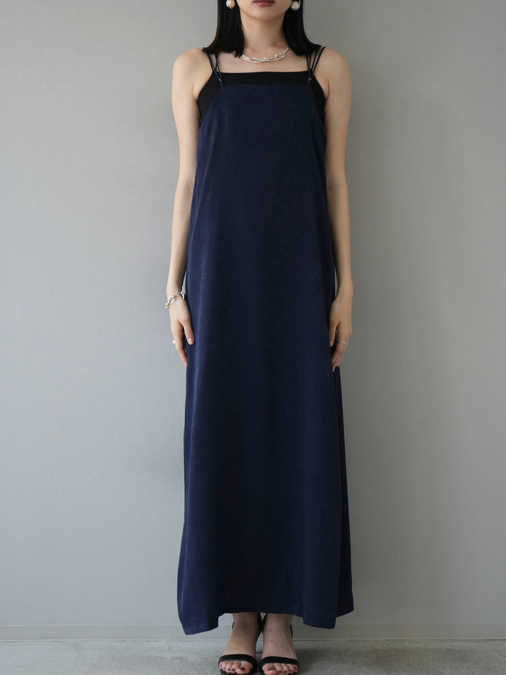 [Pre-order] Vintage Satin Camisole Dress/Navy