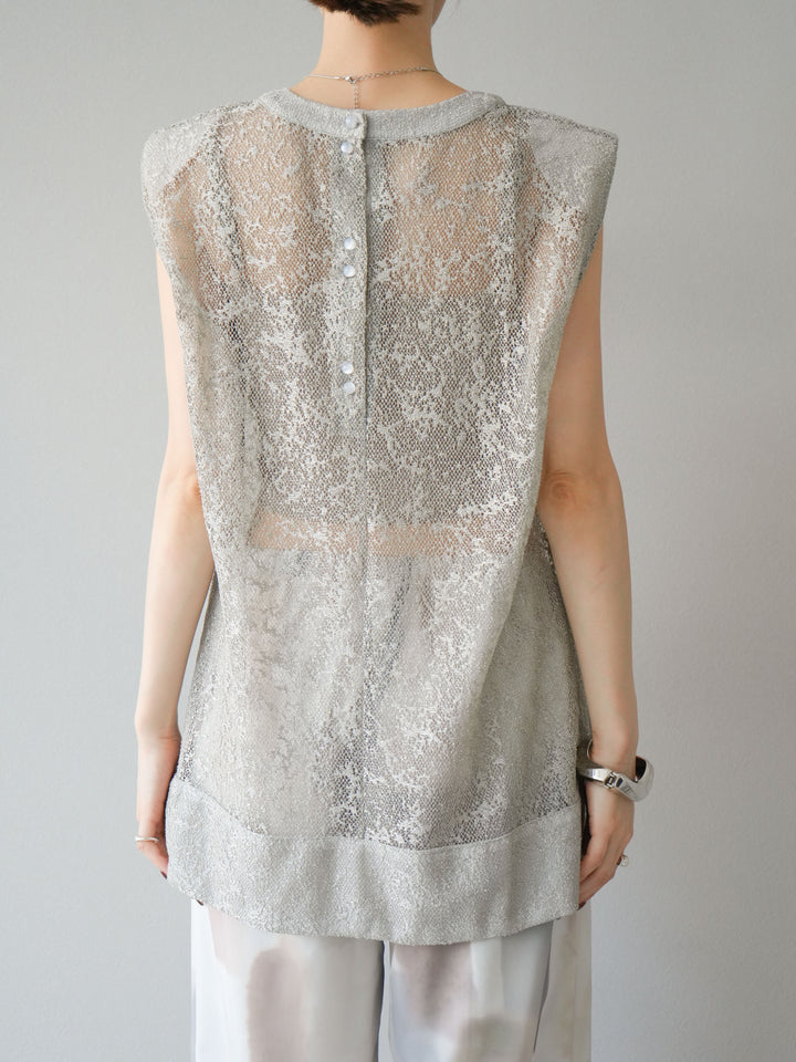 [予約]シャイニーレースプルオーバー/グレー