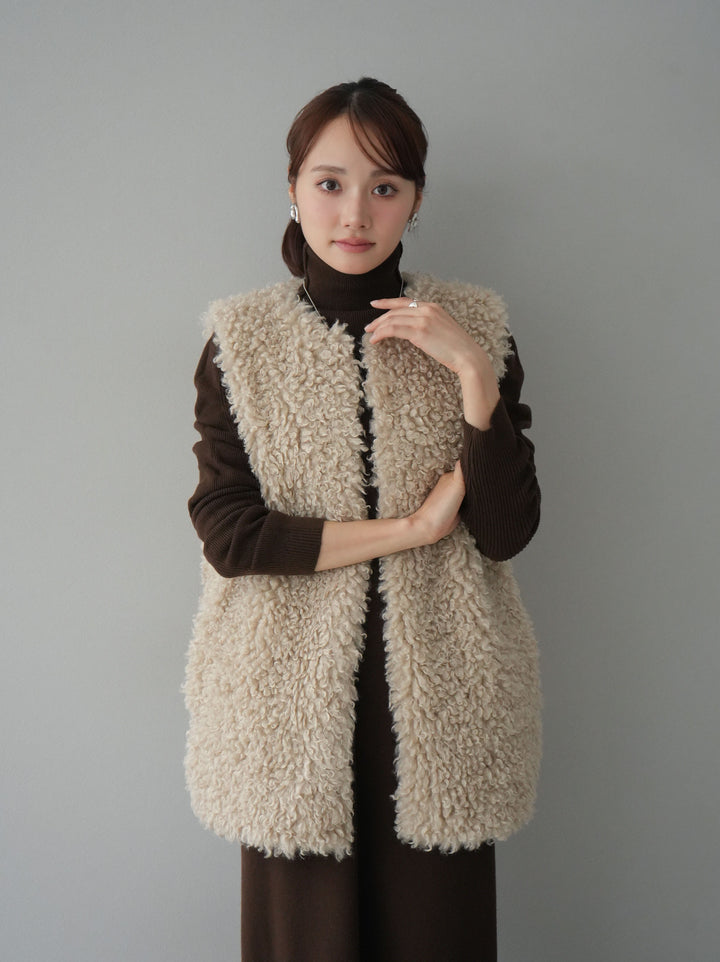 [SET] 設計袖高領針織＆無袖套裝 + 設計袖高領針織＆無袖套裝 (2set)