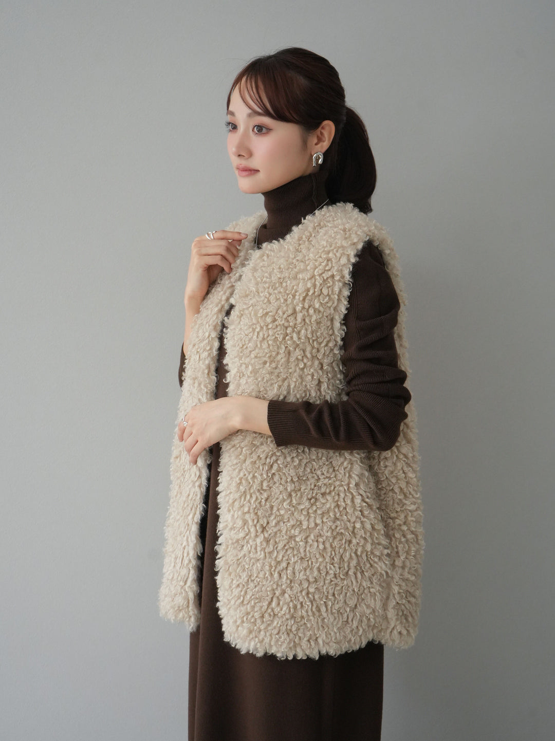 [SET] 設計袖高領針織＆無袖套裝 + 設計袖高領針織＆無袖套裝 (2set)