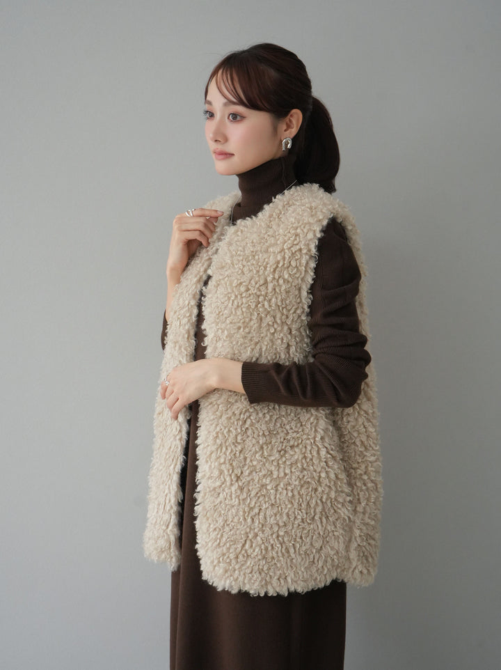 [SET] 設計袖高領針織＆無袖套裝 + 設計袖高領針織＆無袖套裝 (2set)