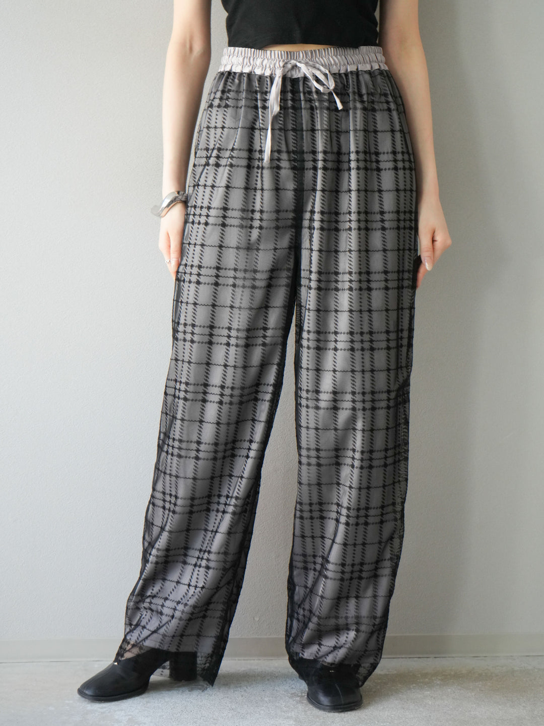 【預訂】羊毛觸感大立長外套/黑色