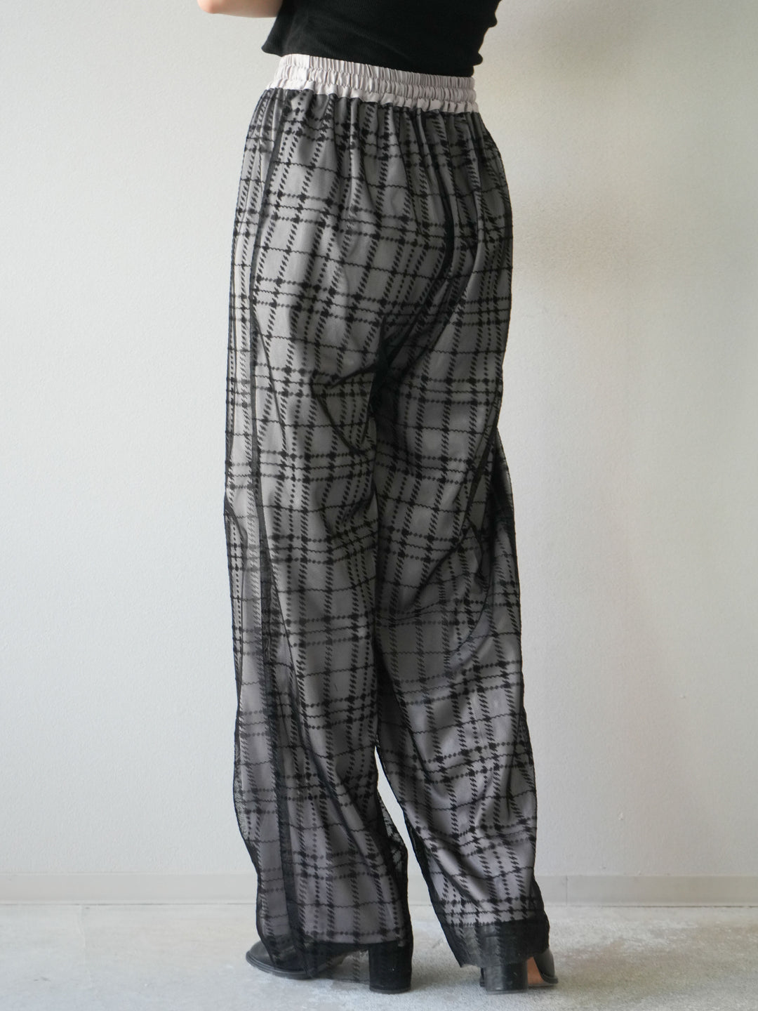 【預訂】羊毛觸感大立長外套/黑色