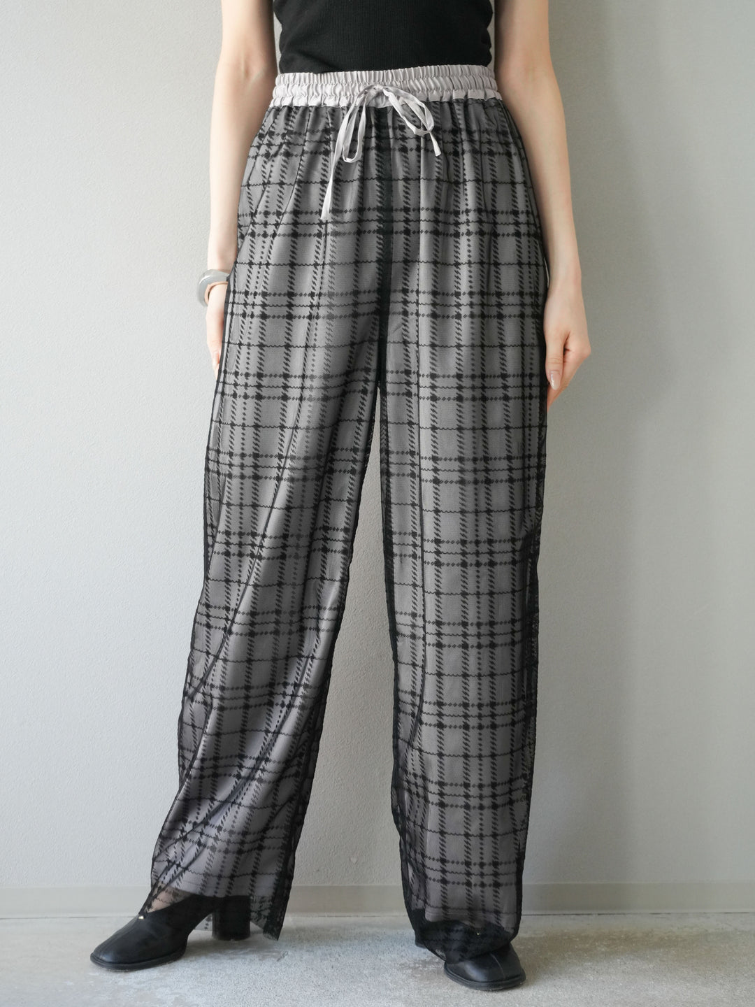 【預訂】羊毛觸感大立長外套/黑色