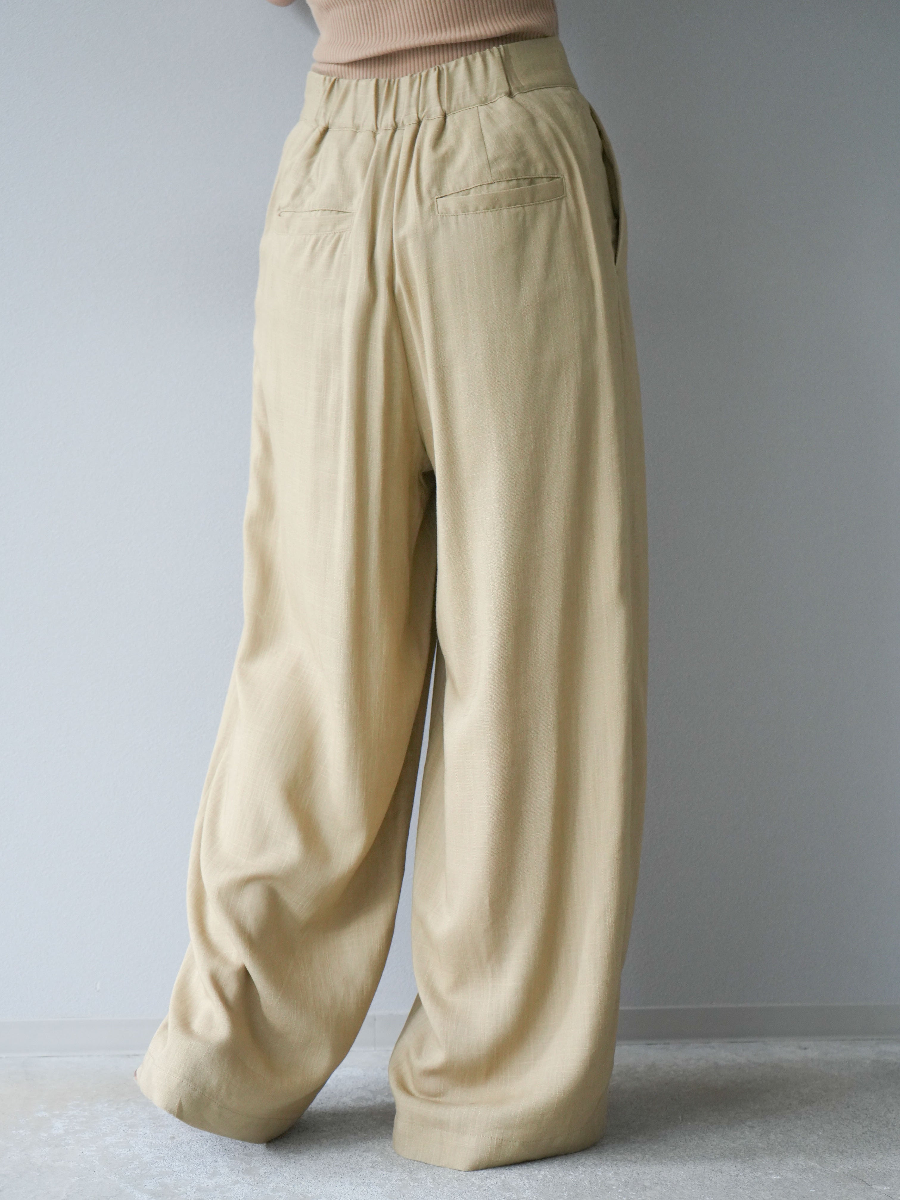 【美品】オーラリー × ロンハーマン ワイドパンツ ライトベージュ 0 美品】オーラリー × ロンハーマン ワイドパンツ ライトベージュ 0