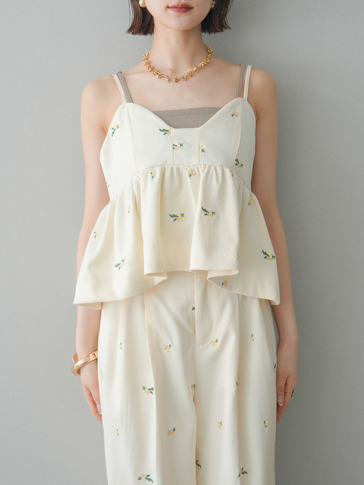 [予約]フラワー刺繍ビスチェ/ivory
