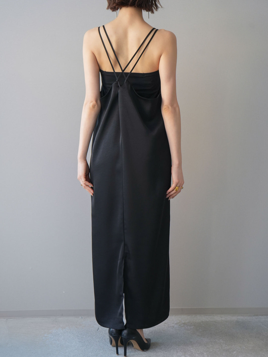 [予約]チュールフリルアンサンブルキャミソールドレス 3点SET/black