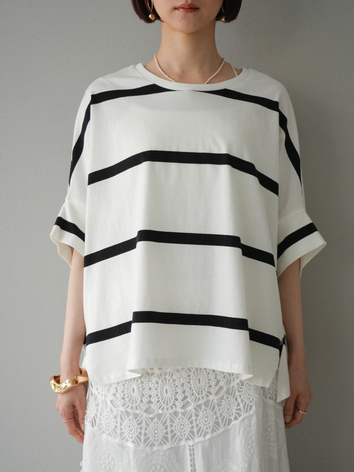 [予約]ボーダードルマンBIG Tシャツ/オフ✕ブラック