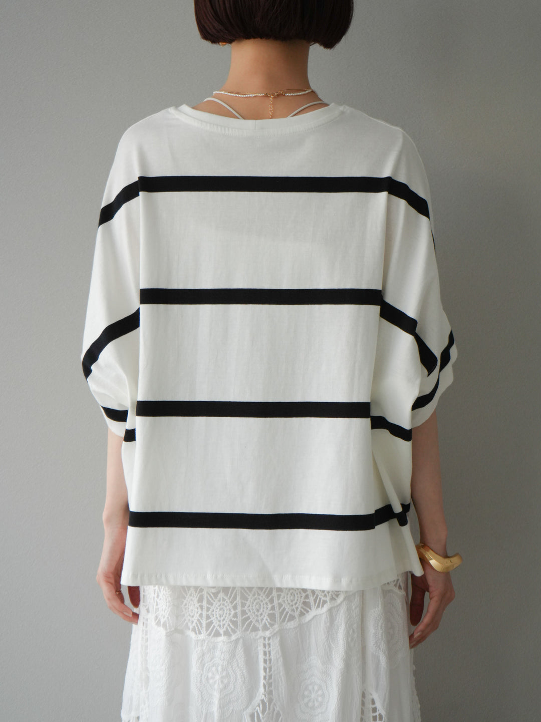 [予約]ボーダードルマンBIG Tシャツ/オフ✕ブラック