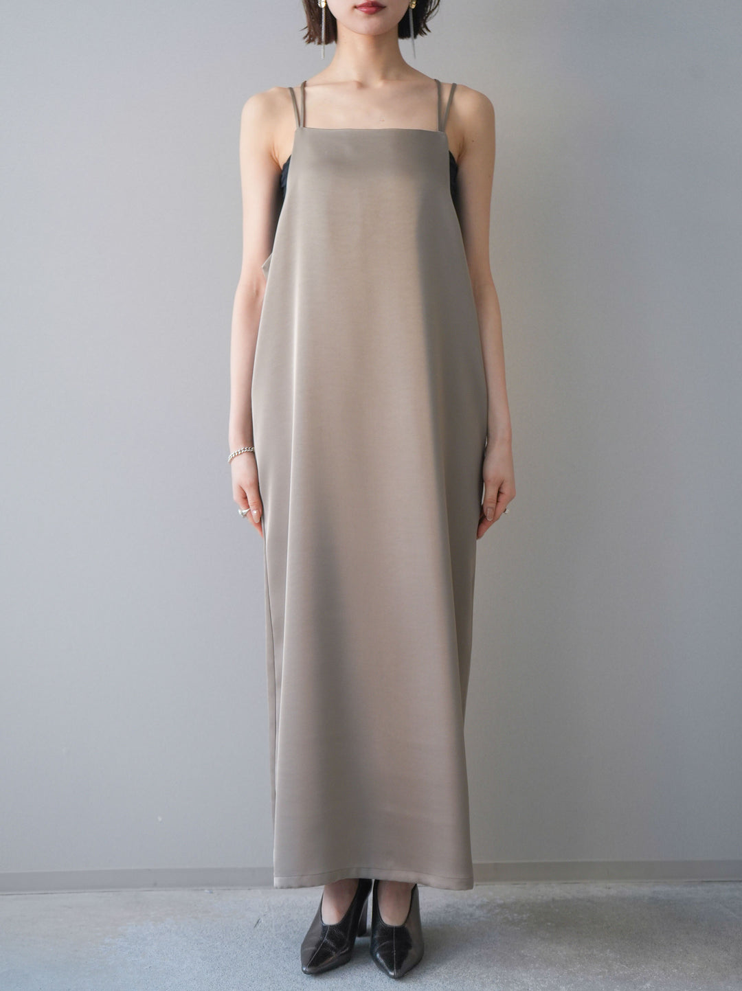 [予約]チュールフリルアンサンブルキャミソールドレス 3点SET/beige