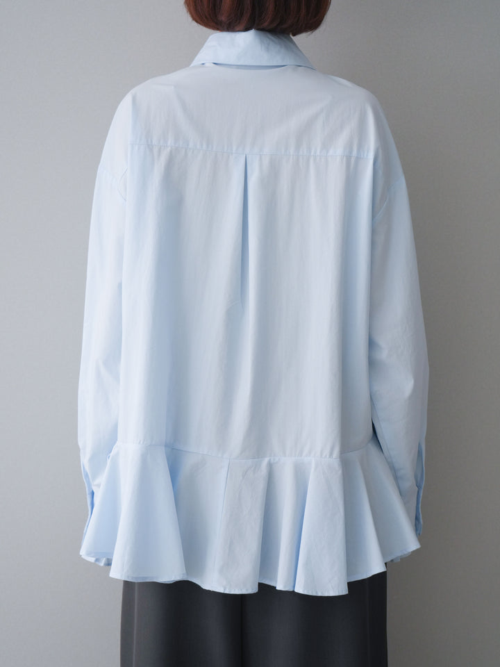 [予約]ラッフルデザインティアードブラウス/blue