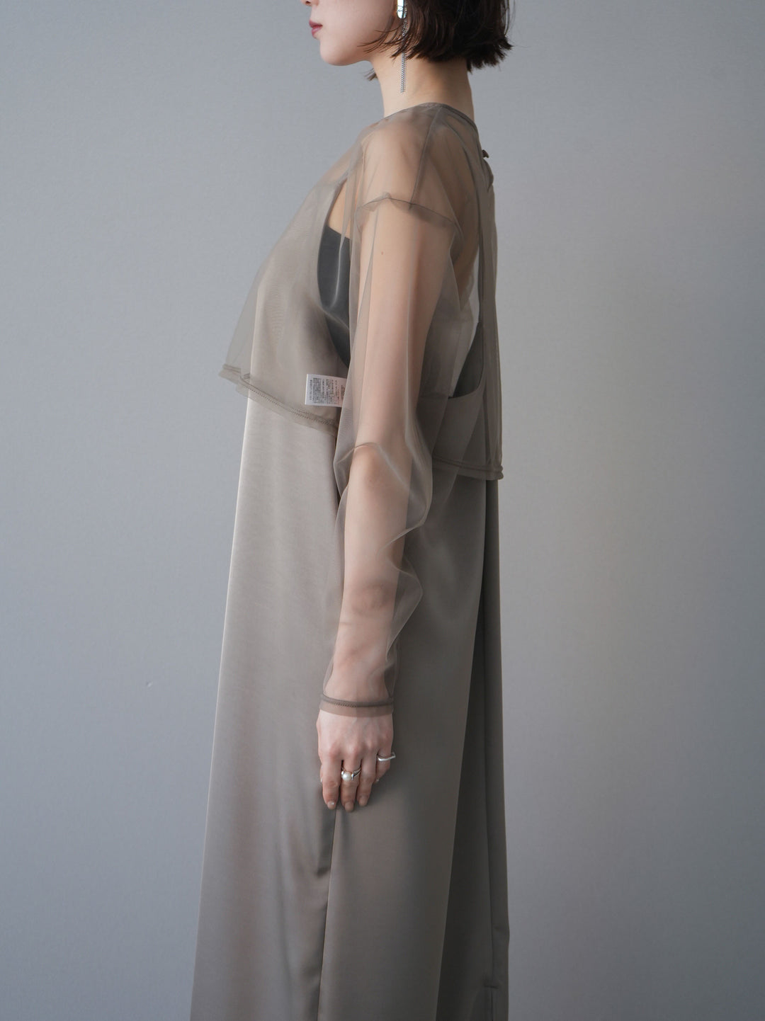 [予約]チュールフリルアンサンブルキャミソールドレス 3点SET/beige