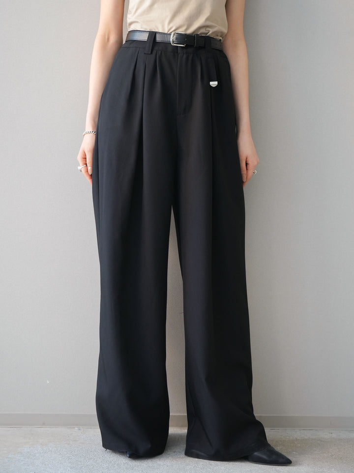 [予約]ベルト付キーホルダーモチーフワイドパンツ/black