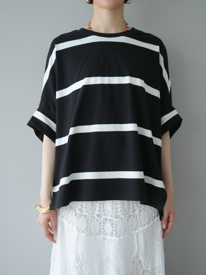 [予約]ボーダードルマンBIG Tシャツ/ブラック✕オフ