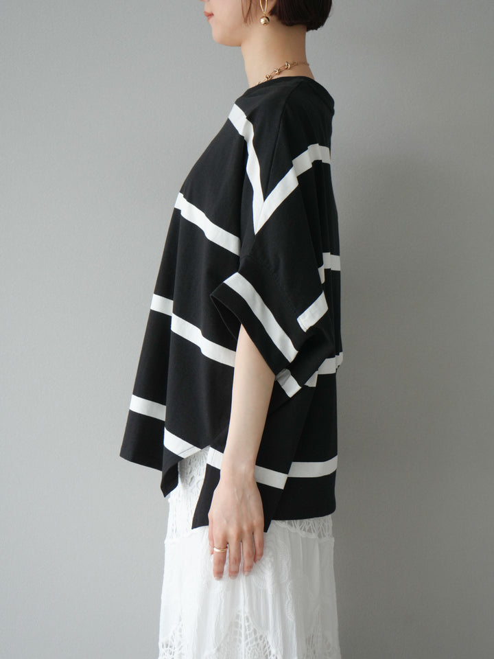 [予約]ボーダードルマンBIG Tシャツ/ブラック✕オフ