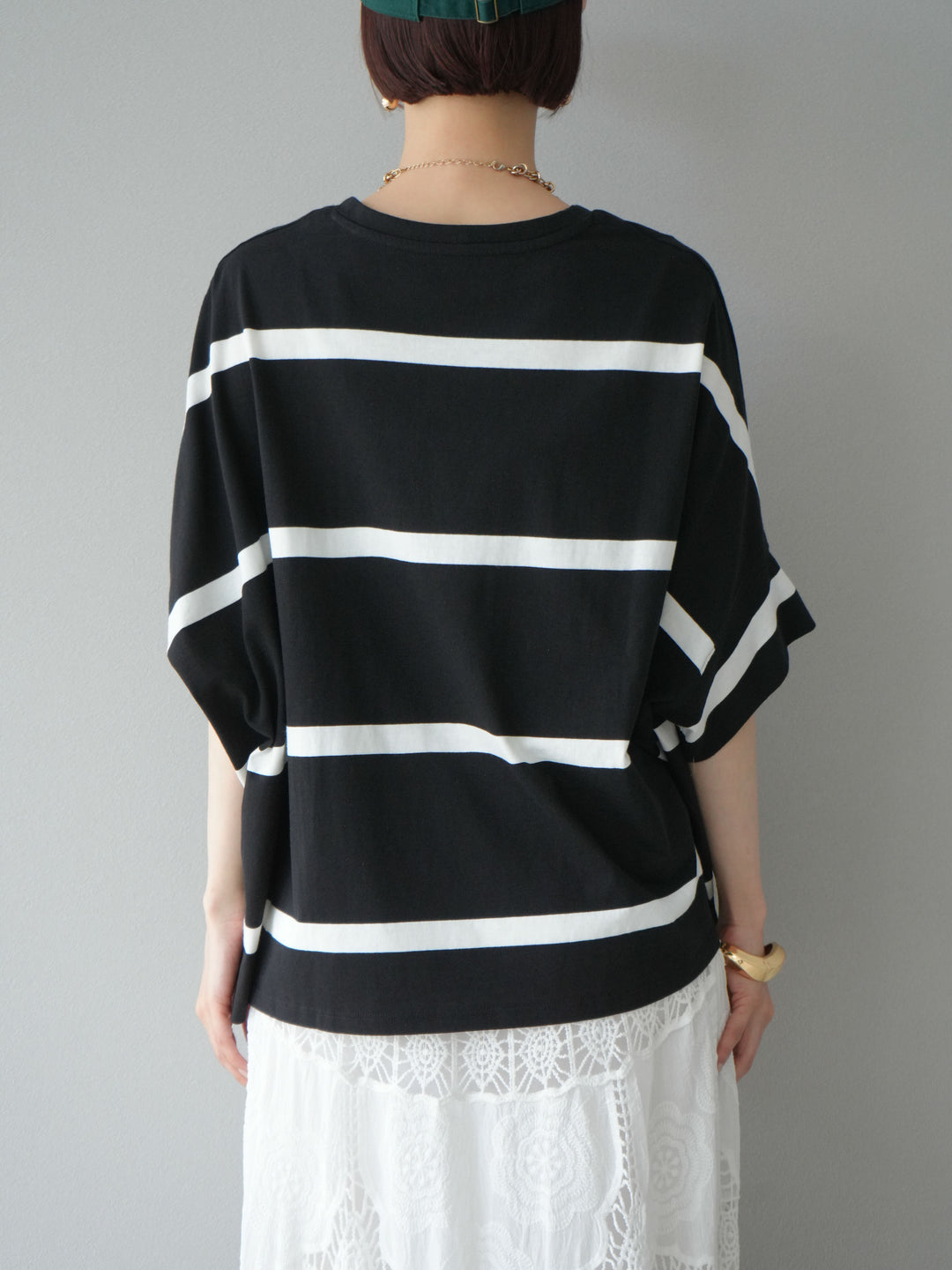 [予約]ボーダードルマンBIG Tシャツ/ブラック✕オフ