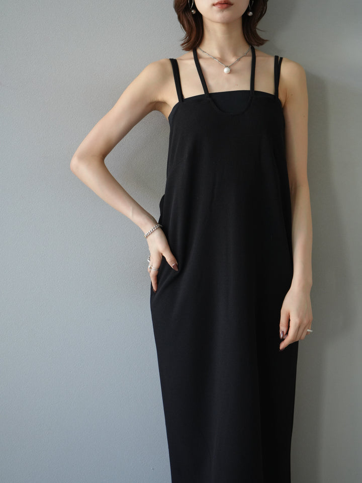 [予約]ホルターキャミワンピース/ブラック