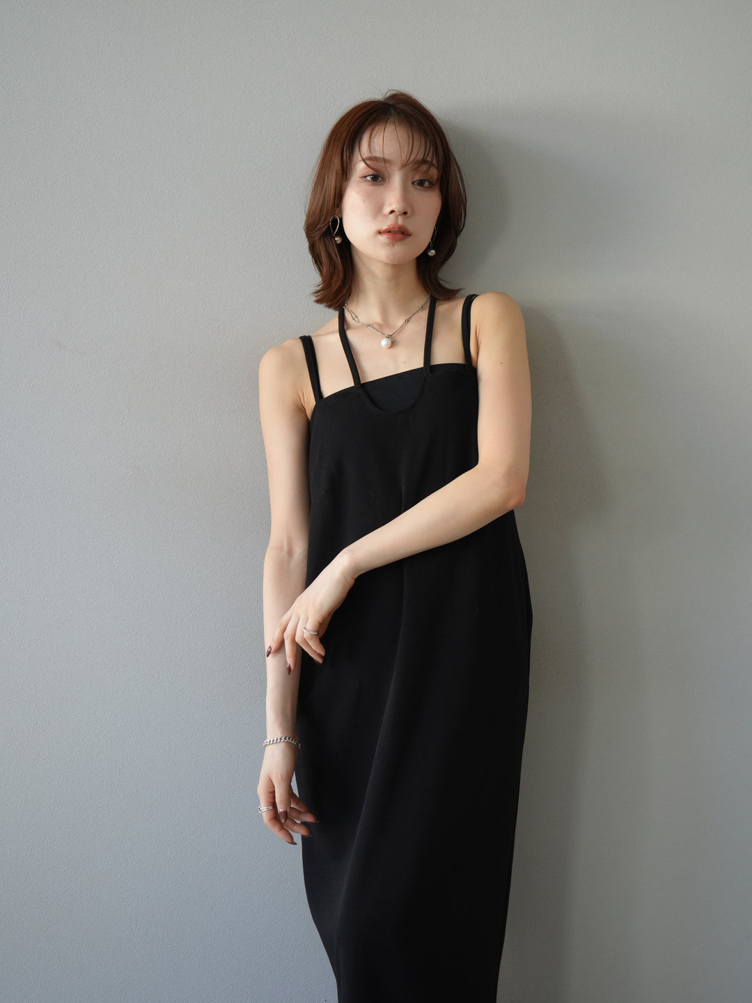 [予約]ホルターキャミワンピース/ブラック