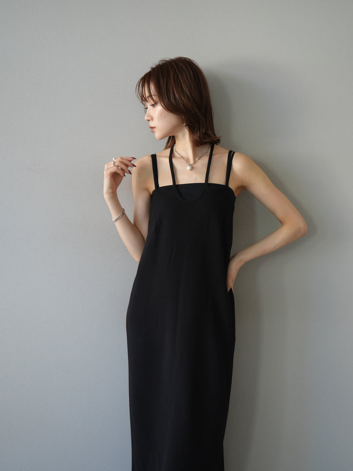 [予約]ホルターキャミワンピース/ブラック