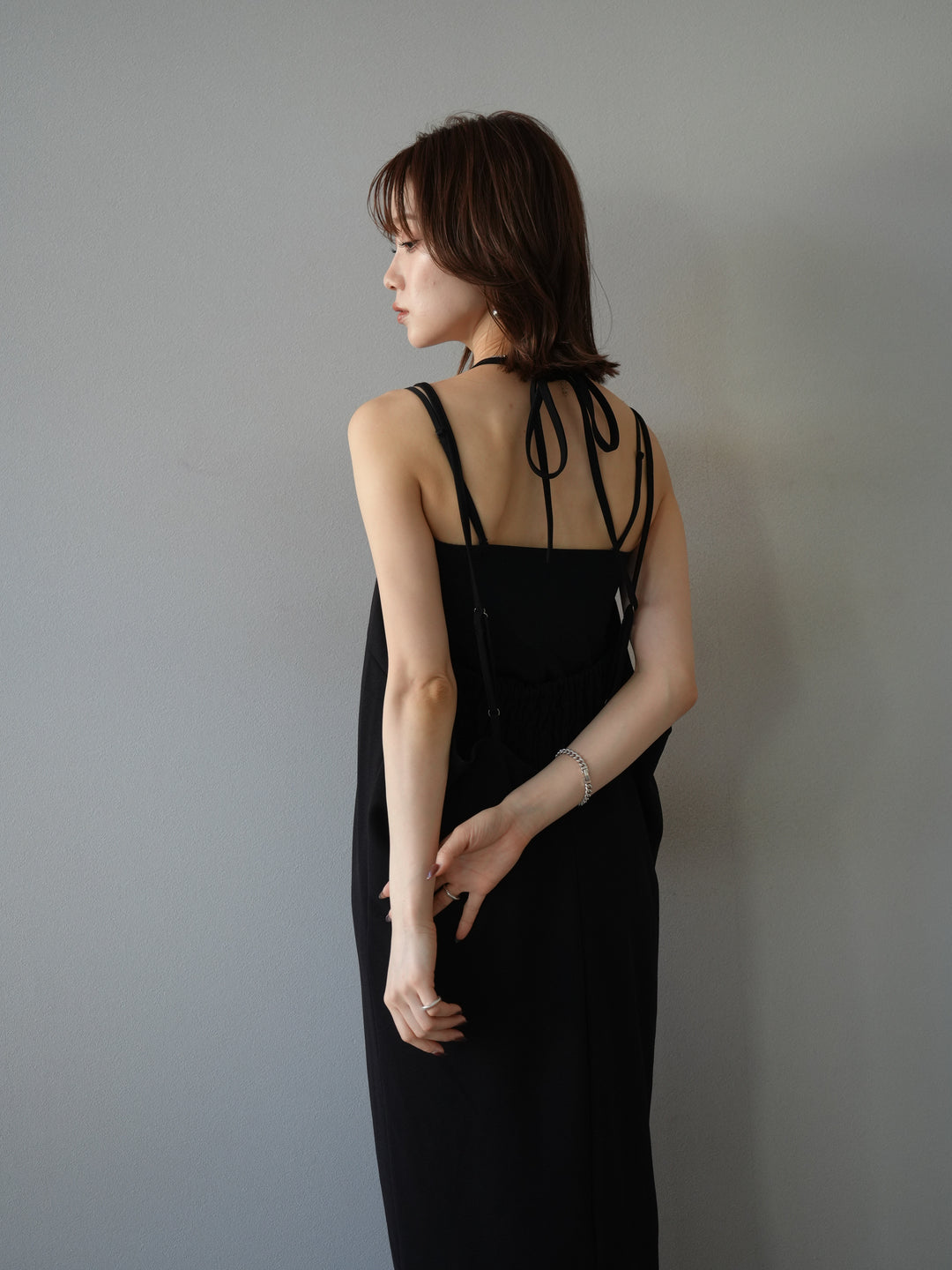 [予約]ホルターキャミワンピース/ブラック