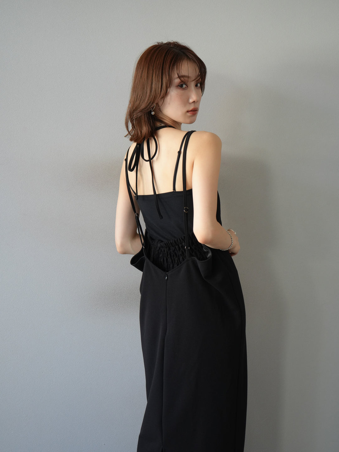 [予約]ホルターキャミワンピース/ブラック