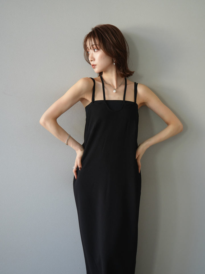 [予約]ホルターキャミワンピース/ブラック