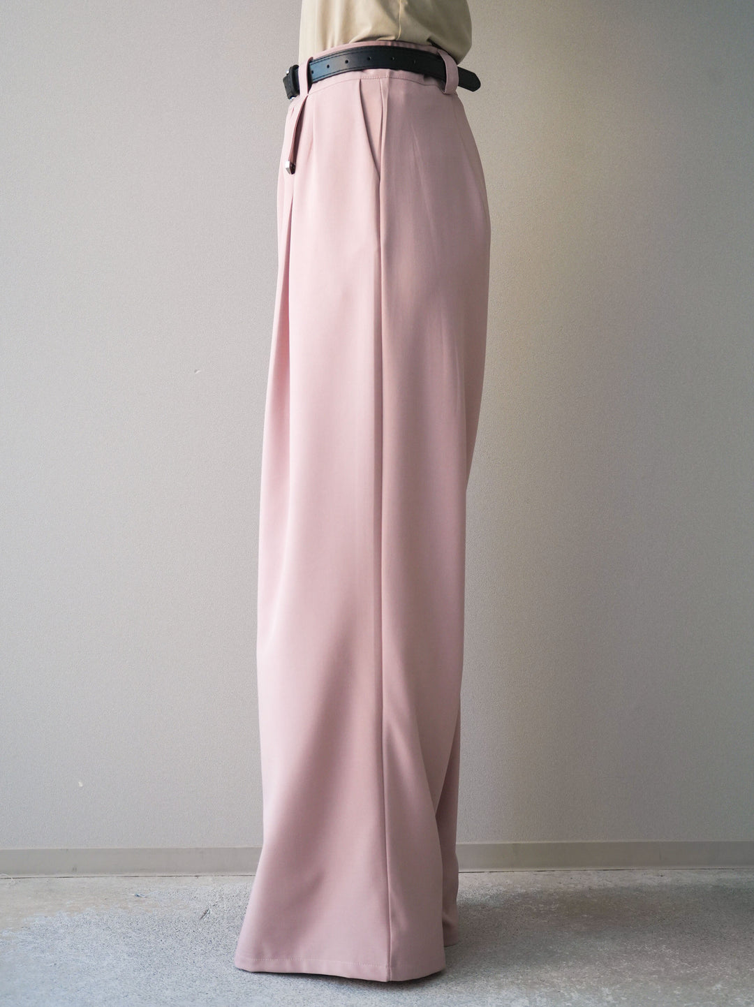 [予約]ベルト付キーホルダーモチーフワイドパンツ/pink