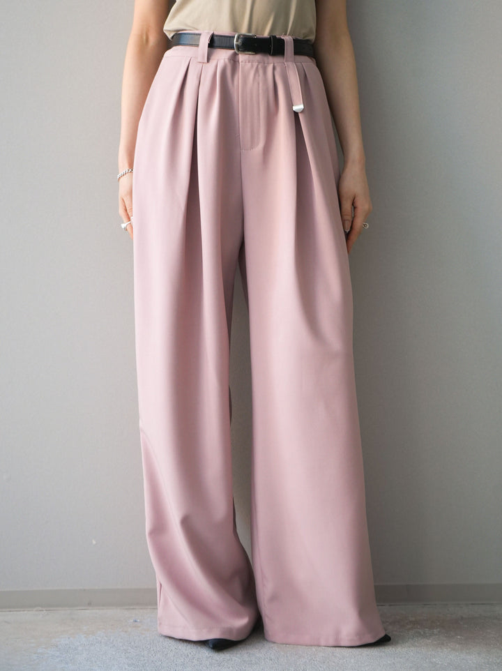 [予約]ベルト付キーホルダーモチーフワイドパンツ/pink