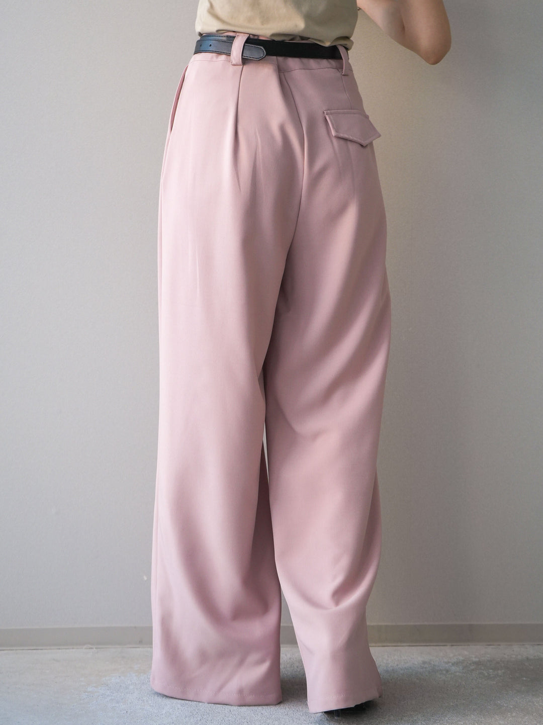 [予約]ベルト付キーホルダーモチーフワイドパンツ/pink