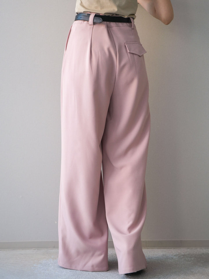 [予約]ベルト付キーホルダーモチーフワイドパンツ/pink