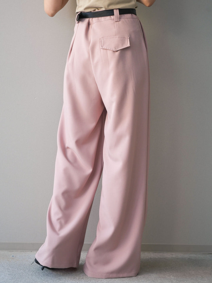 [予約]ベルト付キーホルダーモチーフワイドパンツ/pink