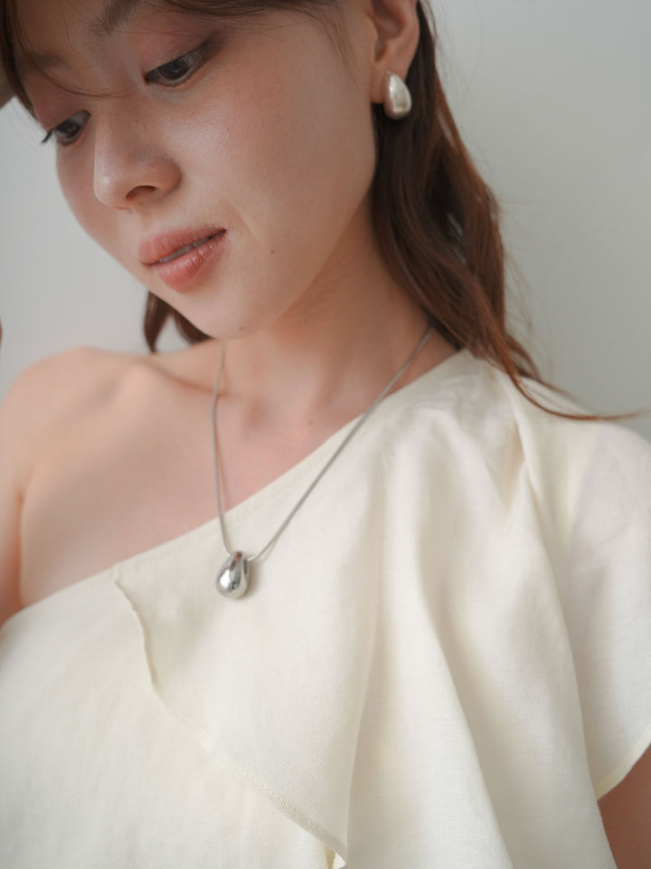 [予約]ドロップモチーフネックレス/silver