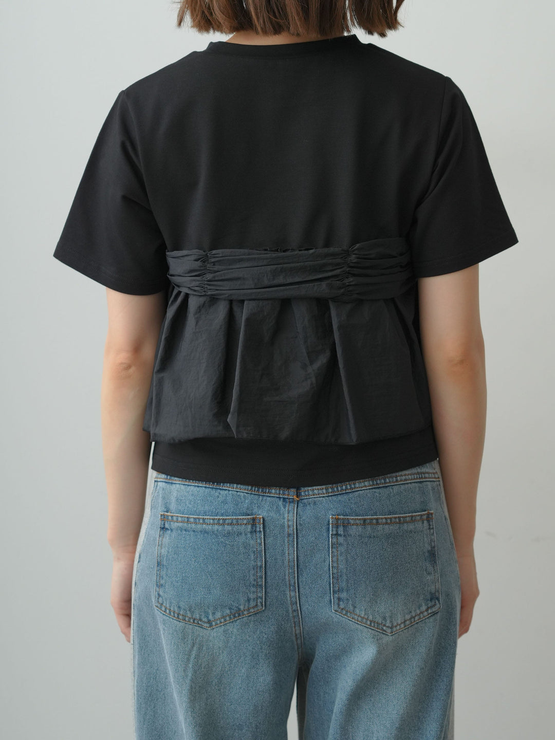 [予約]ナイロンドッキングツイストTEE /black