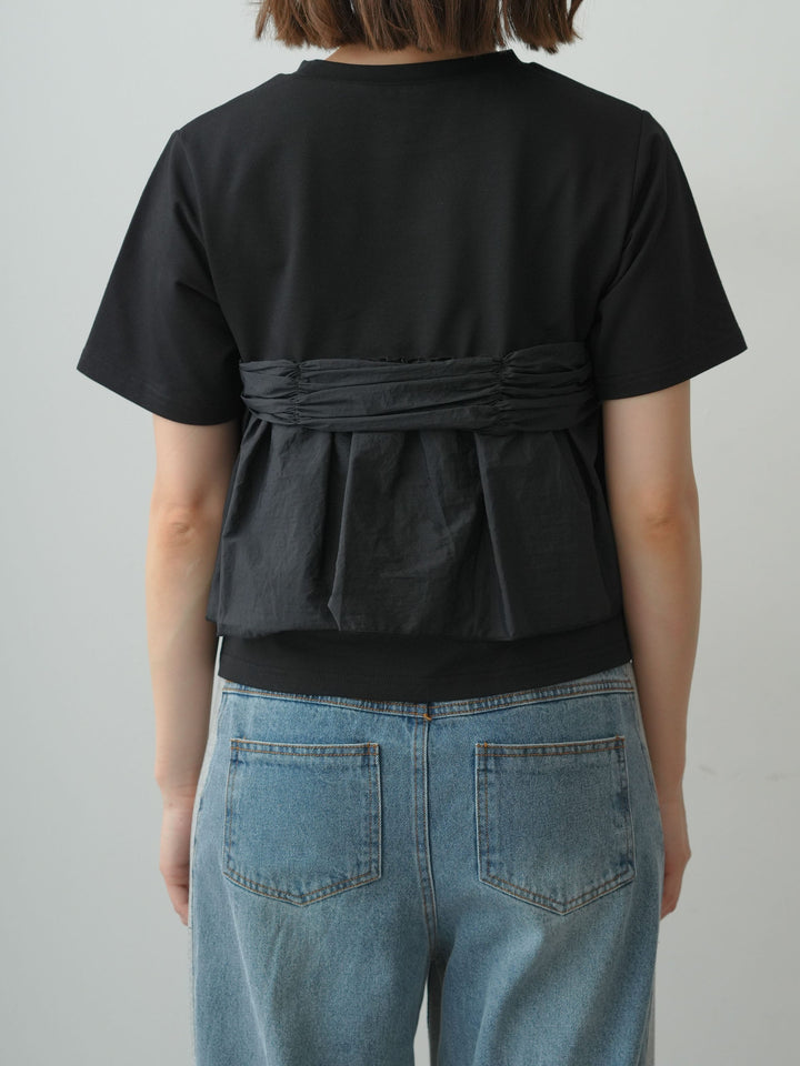 [予約]ナイロンドッキングツイストTEE /black