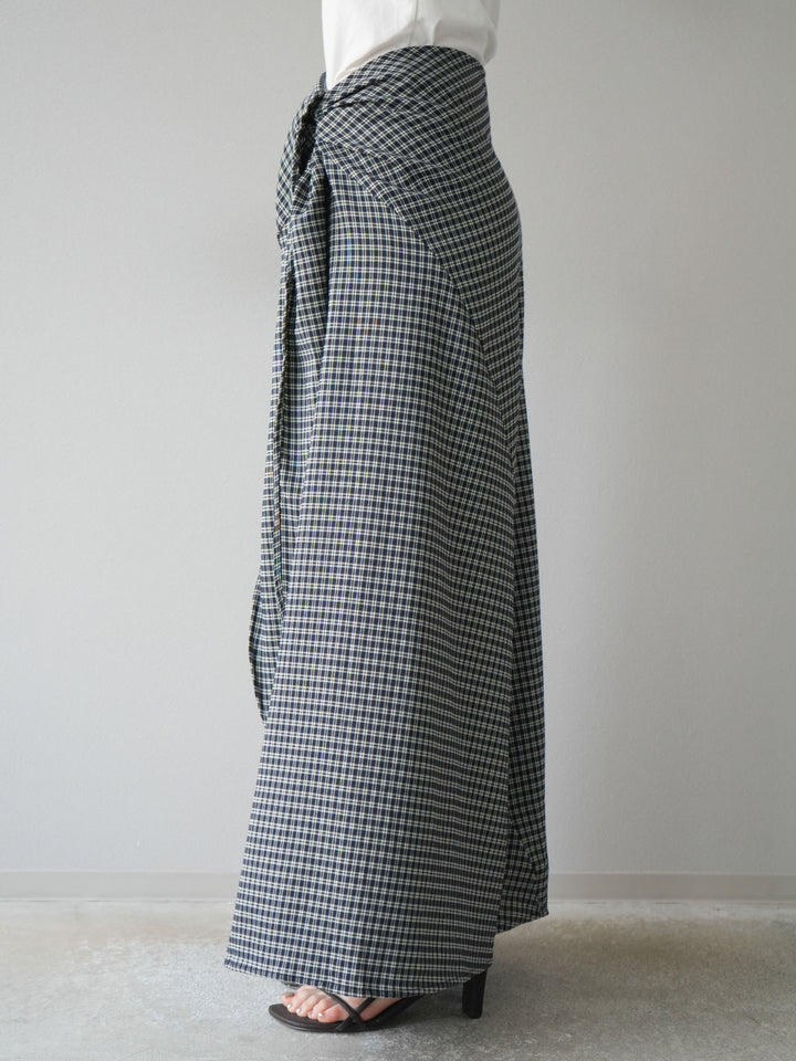 [予約]サイド巻きツイルスカート/チェック