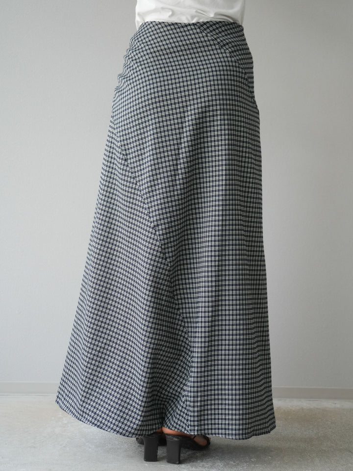 [予約]サイド巻きツイルスカート/チェック