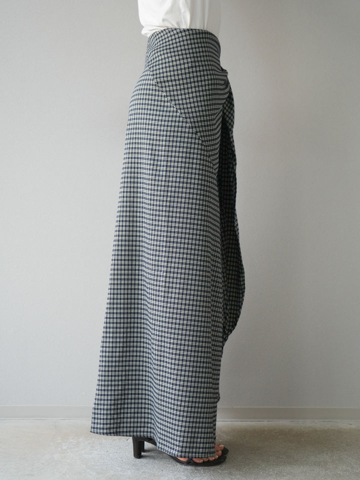 [予約]サイド巻きツイルスカート/チェック