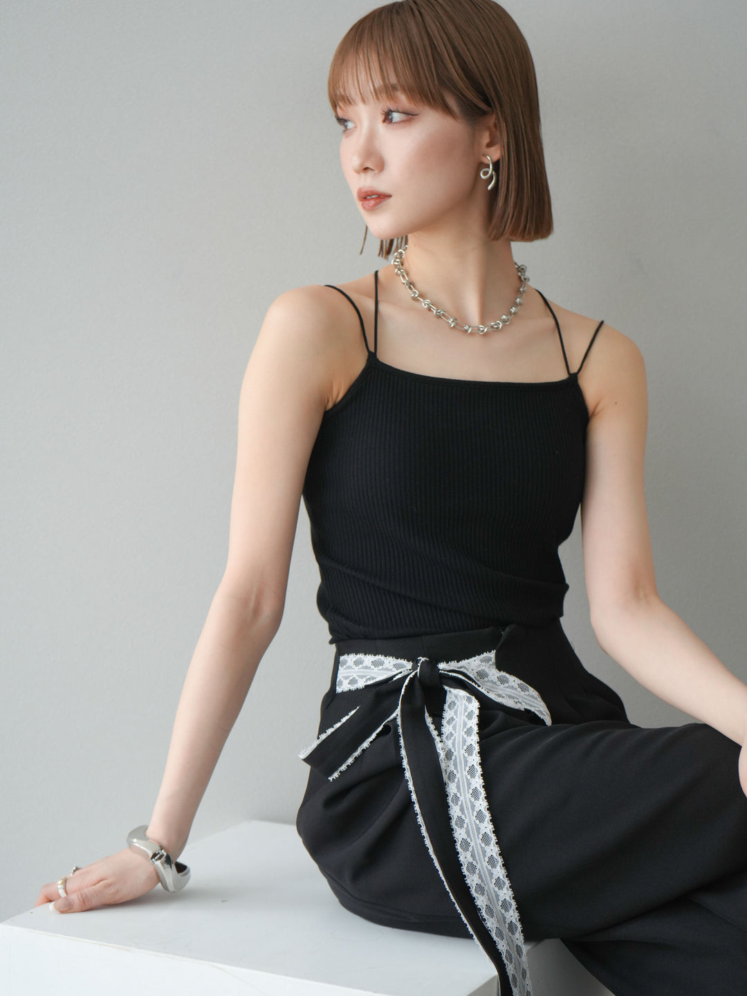 [予約]デザインノットチェーンネックレス/シルバー