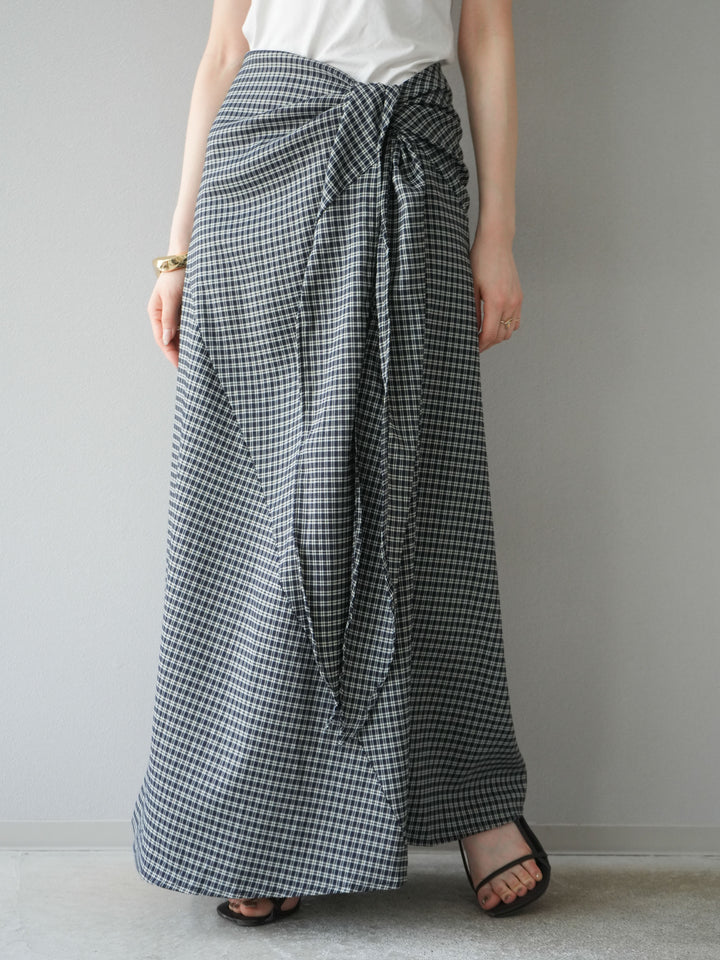 [予約]サイド巻きツイルスカート/チェック