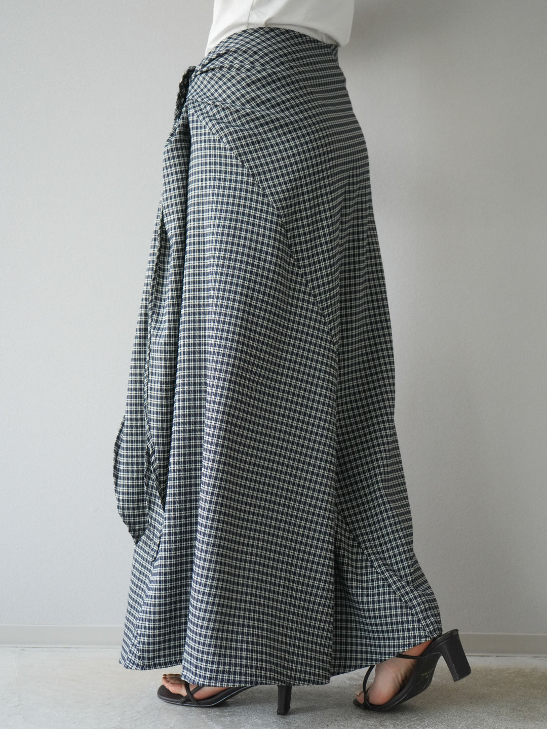 [予約]サイド巻きツイルスカート/チェック