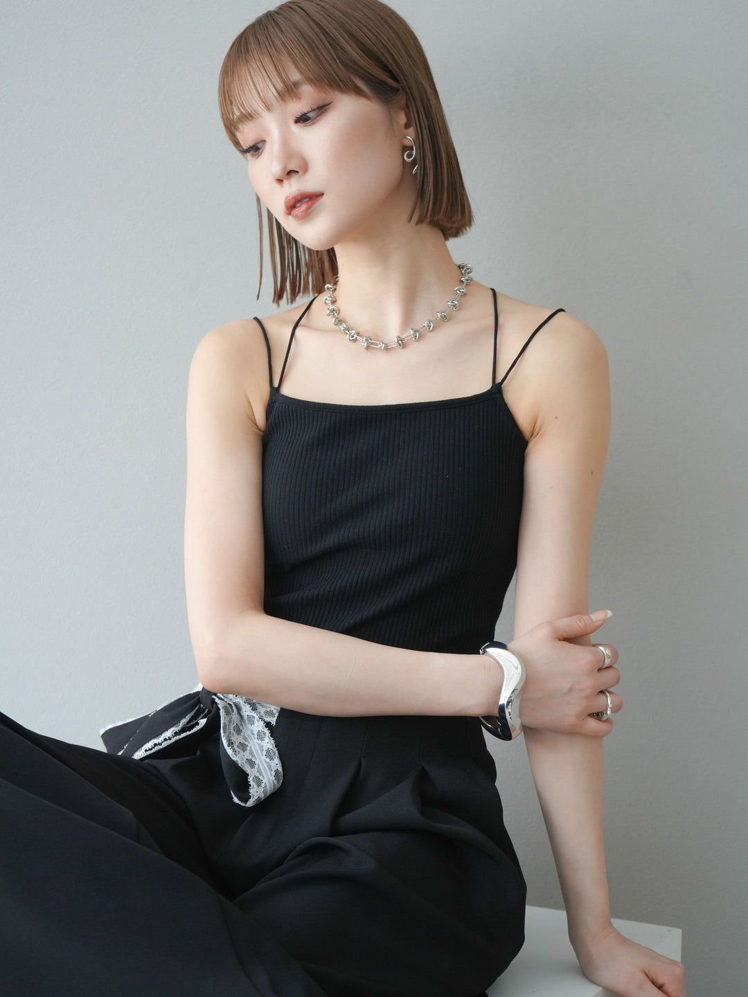 [予約]デザインノットチェーンネックレス/シルバー