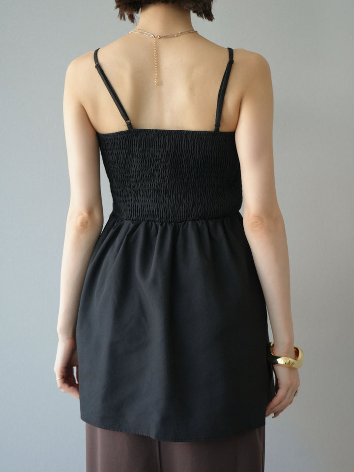 [予約]シャーリングフレアキャミプルオーバー/ブラック