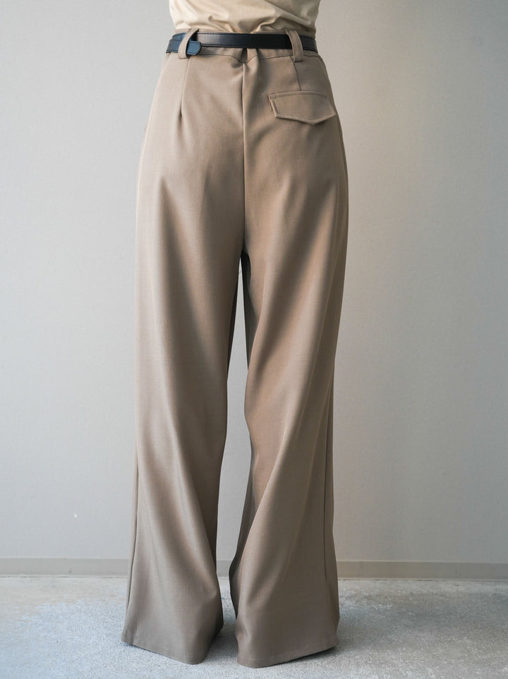 [予約]ベルト付キーホルダーモチーフワイドパンツ/mocha